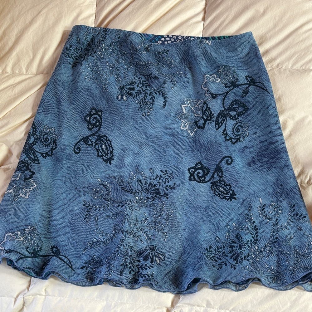Requirements Blue Paisley Midi Skirt